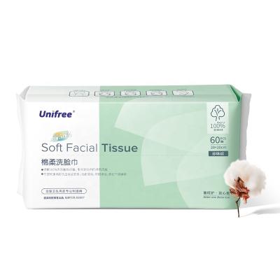 China 2021 Box Tissue New 100% Non Woven Facial Tissue Unifree Facial Tissue Cotton Tissue Roll High Tech for sale