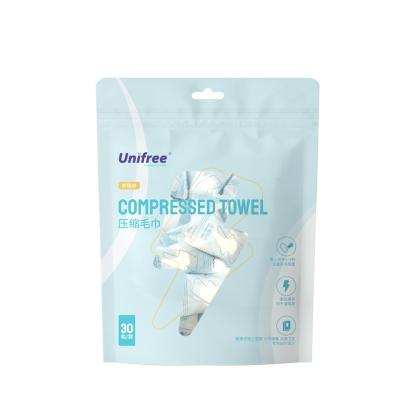 China Tablets 2021 unifree tablet disposable bathroom towel tablets making with cotton and plant fiber for sale