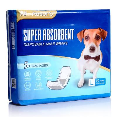 China Viable All-absorb Disposable Male Diaper L Size (64-81cm Pet Dog Size) 50 Count Amazon Hot Sale Pet Diaper for sale