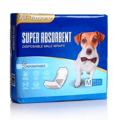 China Viable All-absorb Disposable Diaper For Male Dog M Size (46-63cm Dog Size) 50 Count Amazon Amazon Hot Sale Pet Diapers for sale