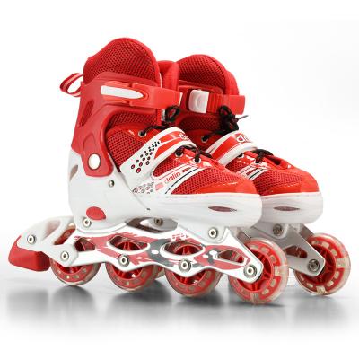 China Adjust Inline Skates Cheap Price Professional PVC Outdoor Three Wheels Speed ​​Skate 3 Wheel Model Inline Shoes Roller Skates for sale