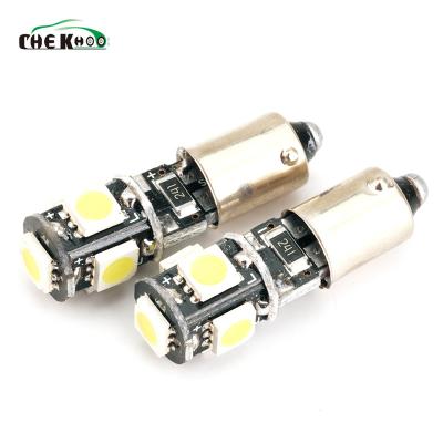 China Car Led Instrument Light Bulb BA9S 5SMD 5050 Canbus Auto Reading Lighting License Plate Light Bulbs Led Lamp Universal for sale