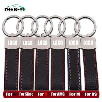 China New Arrivel New Arrivel Metal Leather Car Key Chain Keychain For Benz AMG M Tech M Sport Sline Rs R M3 M5 X1 X3 E60 Car Key Chain Gift for sale