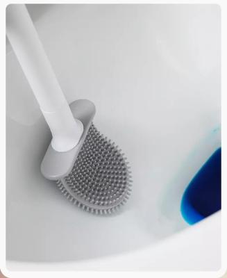 China Eco - Friendly Silicone Toilet Brush Silicon Wall Mounted Toilet Cleaning Brushed  Set for sale