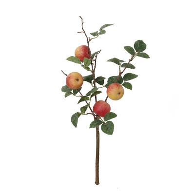 China Durable Simulation Apple Plants Home Decoration 4/8 Heads Artificial Apple Fruit Stem Branch Artificial Apple Fruit Tree With Leaf for sale