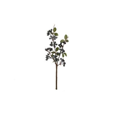 China Wholesale Cheap Artificial Flowers Durable Wedding Berry Blueberry Stems Wall Decoration Christmas Home Decor Bulk for sale