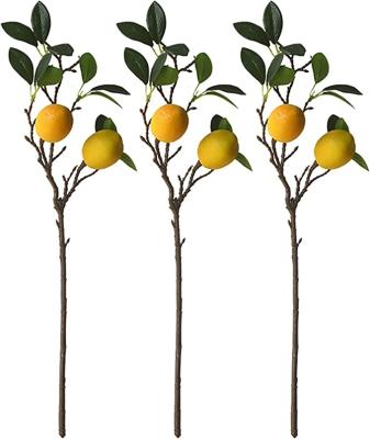 China Durable Farmhouse Style Home Table Centerpiece Yellow Artificial Lemon Branches Decor For Kitchen Party Decoration for sale