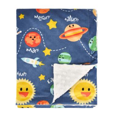 China Custom Therapy Cartoon Dinosaur Craft Personalized Handmade Baby Comforters Minky Dot Blanket for sale