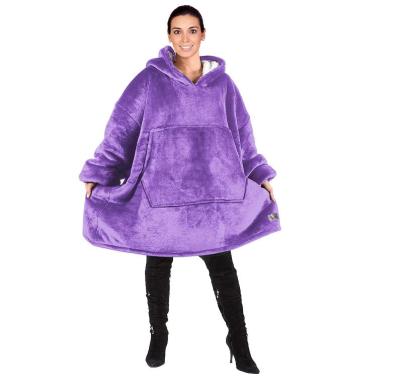 China PORTABLE Fleece Sherpa Hoodies Sweatshirt Friends TV Oversized Blanket With Sleeves for sale