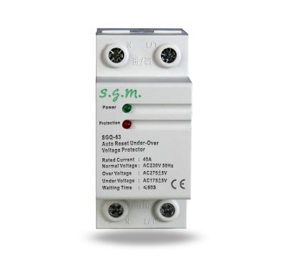 China High quality SGQ-63 2P 40A auto reset under voltage over protector SGQ-63 2P for sale