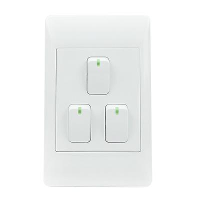 China Safety South Africa Certificates Fashionable Type Long Life Easy To Install 3 Lever 1 Way 2 Way Wall Light Switches for sale