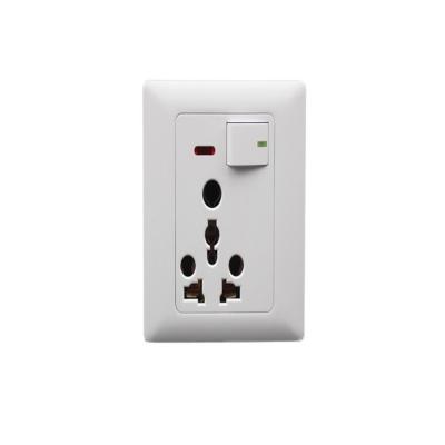 China PC Faceplate Nepal Pakistan Bangladesh Wall Switch 1 Gang 1 Socket for sale