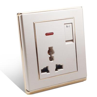 China 2021 New Design Security Wall Switch Double Function Wall Plate High Quality Household 1 Strip 3 Pin Luxury Type Sockets for sale