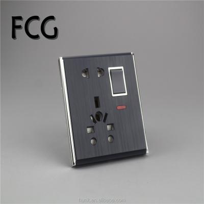 China Fancy Safety Design PC Paint And Plating 1 Strip With Universal 10 Pin Socket Wall Switch for sale