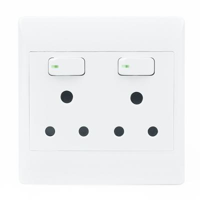 China High Quality South Africa Certificates Safety South Africa Certificates Household 2 Lever Double 16a Wall Switch Electrical Sockets for sale