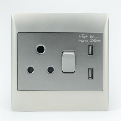 China Safety Good Quality OEM Factory Directly Supply 2 Lever 16A And Dual USB Chargers Wall Outlet for sale