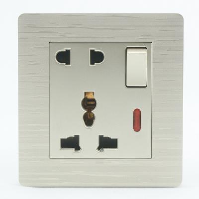 China Electrical Multi Gang 5 Pin Switch Socket New 1 Safety Pure PC Material Design With Neon for sale