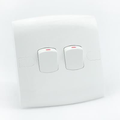 China Safety Simple Design Good Quality PC Material 2 Lever Switch Cheap Wall Switch Manufacturer for sale