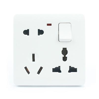 China Security Bangladesh Hot Sale Pc 1 Gang 6 Pin Wall Switch Socket for sale