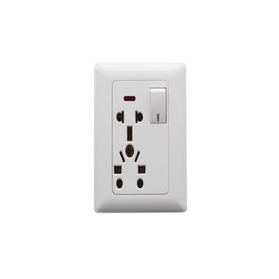 China Safety New Design Wall Sockets and Switches 1 Gang Universal Switch Socket with Indicator Lamp Switch for sale