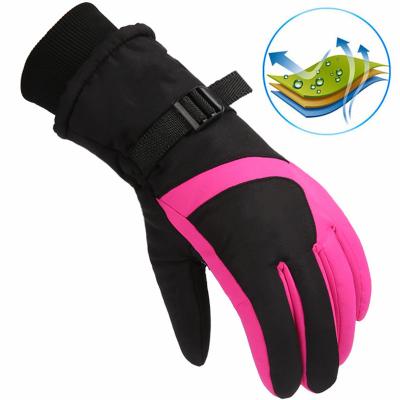 China Hot Wholesale Women's Ski Gloves Non Slip Keep Warm Waterproof Add Plush Thick Motorcycle Gloves Heated Winter Gloves for sale