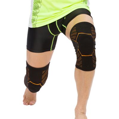 China Provide Sports Protective Silicone Elastic Knee Brace With Non-slip Spring Support Bar Sports Knee Pad For Running, Basketball, Joint Pain Knee Supports for sale