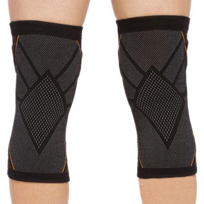 China Provide Sports Pad Silicone Elastic Knee Brace With Non-Slip Spring Support Bar Sports Knee Pad Leg Wraps Patella Pad Knee Brace Support for sale