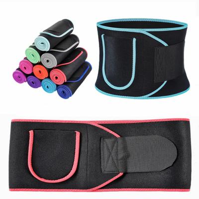 China Custom Black Comfortable Breathable Elastic Belly Belt Woman Waist Trimmer Sweat Belt For Weight Loss With Pocket Waist Trainer Sweat Belt for sale