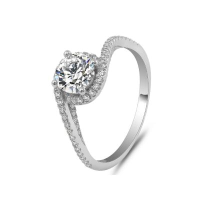 China Pleasant Original Factory Directly #SRO262 10K Gra Certified 0.8carat Vintage Round Cut Moissanite Silver Radiant Engagement Ring for sale