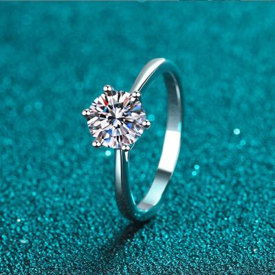 China SRO213 Sterling Silver Engagement Ring White romantic Moissanite Diamond Wedding Ring 2 carat free shipping gold vvs cheap for sale