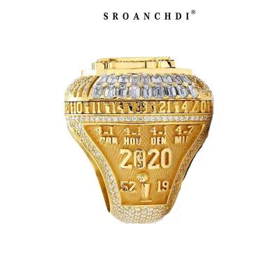 China Other Good Selling 24k Gold Plated Big Logo Cheap Championship Custom Rings For Male for sale