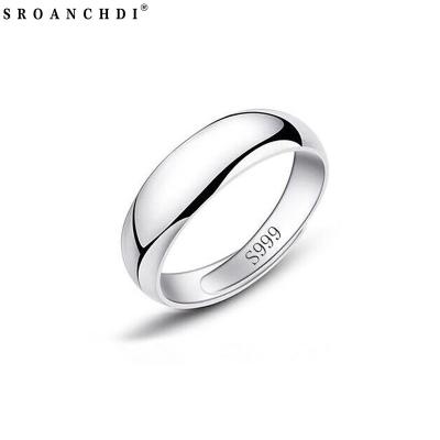 China Other Sroanchdi Jewelry Original 999 Sterling Silver Open Ring For Men Women Adjustable Ring For Gift s999 Silver Ring for sale