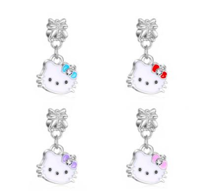 China Other Cute Designer Best Price Rhinestone Earrings With Pink Hello Kitty for sale