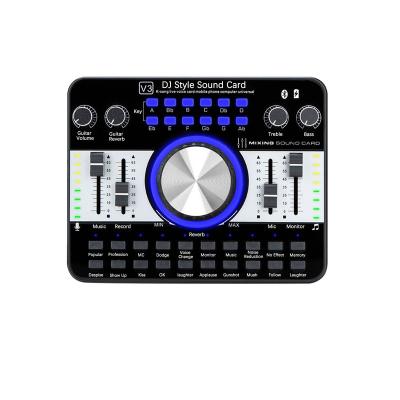 China Professional DJ Style Sound Card Demao V3 Professional BT Sound Card For For Live Broadcast Mic Carte Son for sale