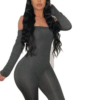 China Wholesale Custom Other Female Off Shoulder Black New Arrival One Piece Women Long Sleeve Jumpsuit 2021 for sale