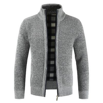 China High Quality Custom Anti-Wrinkle Thick Cashmere Knitted Mens Sweaters Cardigan Wool Winter Zipper Knitting Sweater For Men for sale