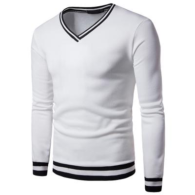 China Anti-Wrinkle Knitted Jumpers Autumn Winter Mens V-Neck Long Sleeve Pullover Quilted Sweater Knitted Jumpers for sale