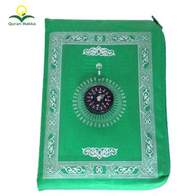 China China Hot Sale Portable Waterproof Polyester Ironed Ironed Islamic Muslim Prayer Mat Rug With Compass for sale