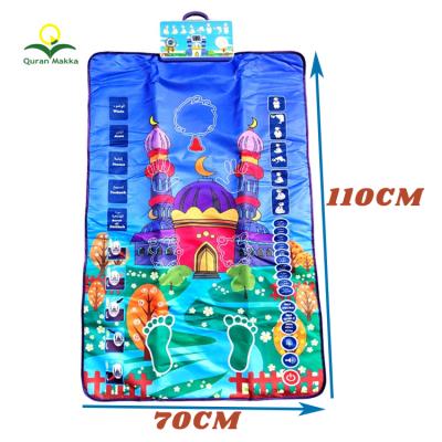 China Ramadan Gift Muslim Kids Islamic Prayer Cushioned Learning Blanket Kids Educational Interactive Prayer Mat for sale