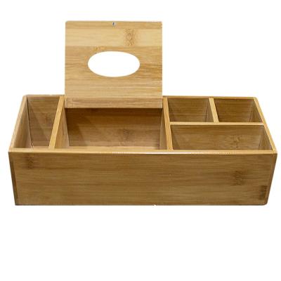 China Modern Wholesale Universal Wooden Natural Bamboo Sundries Tissue Box for sale