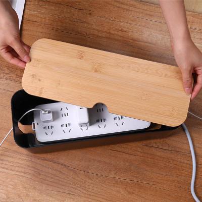 China Sustainable Usb Cables Management Socket Organizer Data Cord Wire Storage Electrical Cable Management Desktop Box for sale