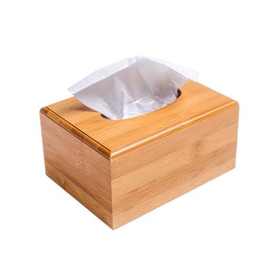 China Wholesale Modern Contemporary Factory Small Kitchen and Office Room Tissue Bamboo Wooden Desk Box for sale