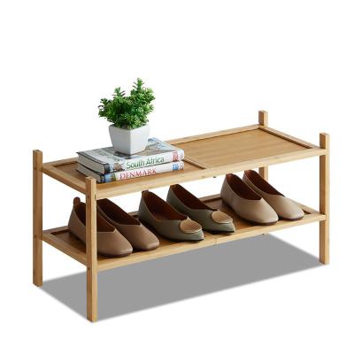 China (Other) Custom Adjustable Bamboo Stackable Foldable Detachable Shoe Rack Shelf Sotrage Detachable Organizer for sale