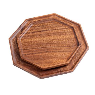 China Sustainable Solid Wood Dinner Bread Dish Rectangular Snack Dish Bamboo Wooden Tray for sale