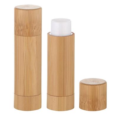 China Cosmetic Environmental Friendly Bamboo Lipstick Tube Lipstick Tube Three-section Design Empty Lipstick Tube Stuffed Under Packed for sale