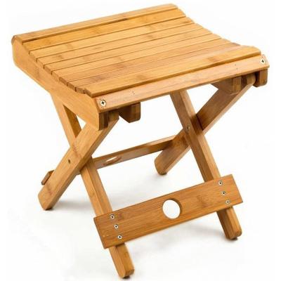 China Storage Household Bathroom Wooden Stool Foldable Shower Solid Wood Wooden Stool for sale