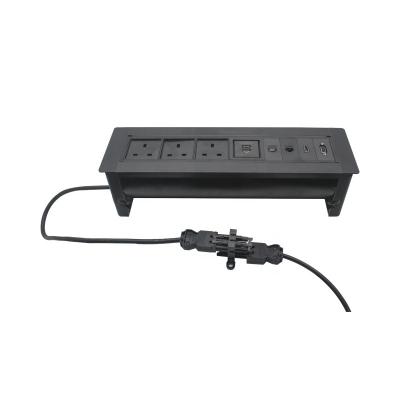 China Convenient Conference Table Power Outlet Receptacle Electrical Rotary Sockets With GST Extension Cable for sale