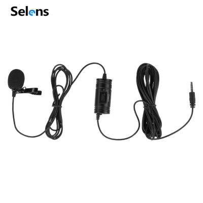 China Selens Lavalier Aviation T6063 Aluminum Lapel Microphone 3.5mm Lavalier Omnidirectional Condenser Clip On Microphone For Smartphones Cameras Interview for sale