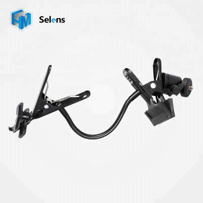 China Selens Flexible Double Magic Clamp With Gooseneck And Ball Head For Light Stand Tripod for sale