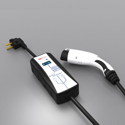 China Portable 16A Monophase Charger for Electric Vehicle with Adjustable Current à venda